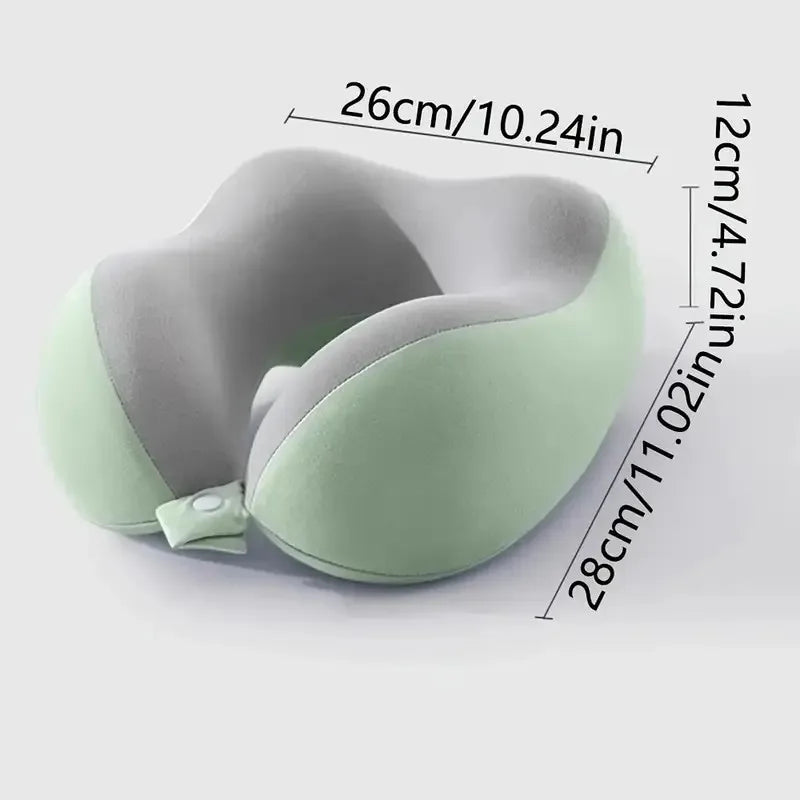 A set of ergonomic U-shaped travel pillows with storage bags - slow rebound neck support for airplanes, offices, and cars - mach