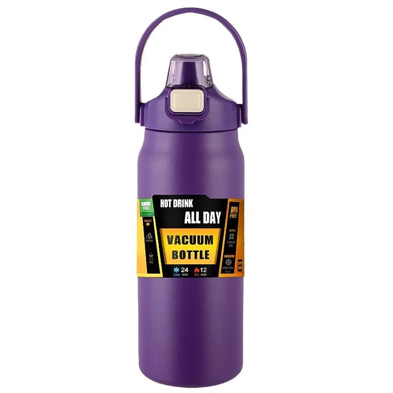 1.5L Tumbler Large Capacity Thermo Bottle With Straw Stainless Steel Thermal Water Bottle Cold and Hot Thermo Cup Vacuum Flasks