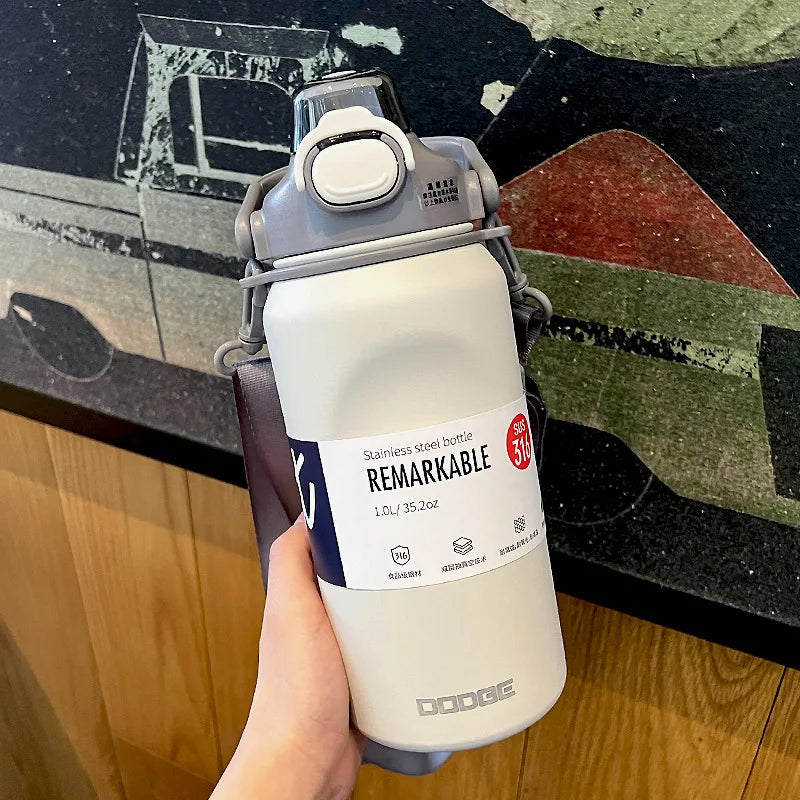 1000ML Large Capacity Thermo Bottle Stainless Steel Thermal Water Bottle Tumbler Cold and Hot Vacuum Flask Travel Insulated Cup