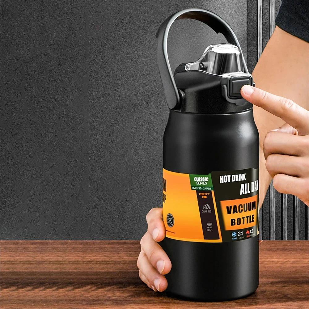 1.5L Tumbler Large Capacity Thermo Bottle With Straw Stainless Steel Thermal Water Bottle Cold and Hot Thermo Cup Vacuum Flasks