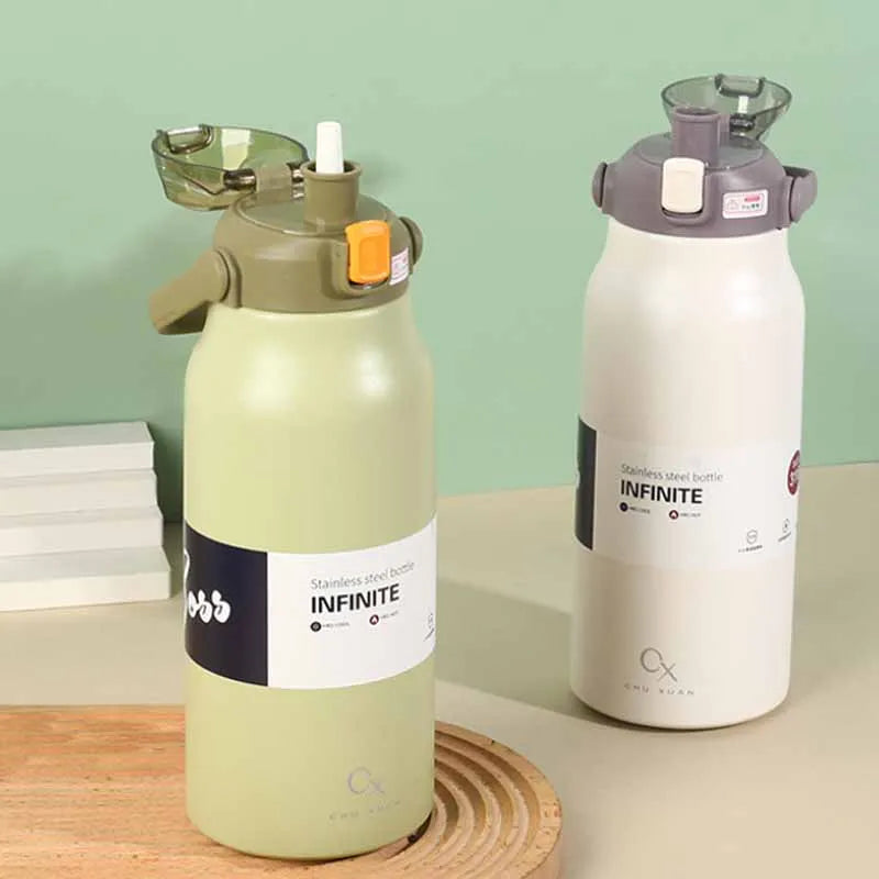 Tumbler Thermo Bottle Large Capacity With Straw Stainless Steel Thermal Water Bottle Cold and Hot Thermos Cup Vacuum Flask Gym