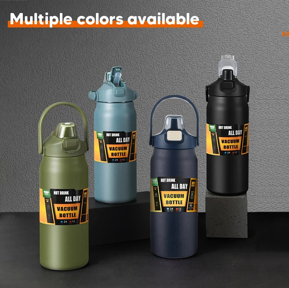 1.5L Tumbler Large Capacity Thermo Bottle With Straw Stainless Steel Thermal Water Bottle Cold and Hot Thermo Cup Vacuum Flasks