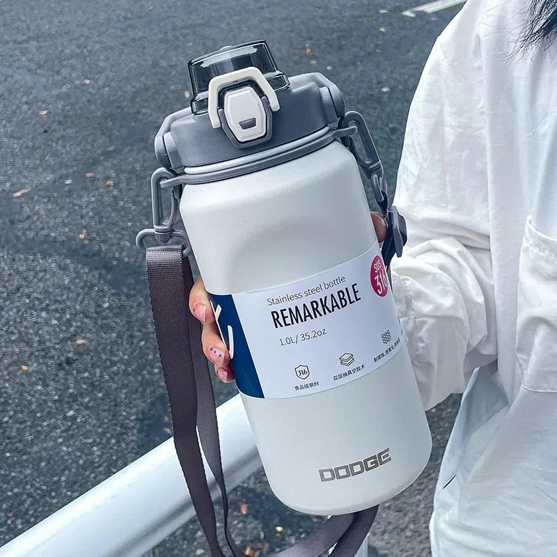 1000ML Large Capacity Thermo Bottle Stainless Steel Thermal Water Bottle Tumbler Cold and Hot Vacuum Flask Travel Insulated Cup