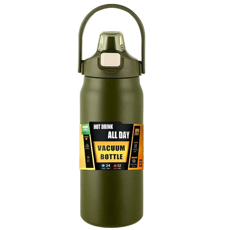 1.5L Tumbler Large Capacity Thermo Bottle With Straw Stainless Steel Thermal Water Bottle Cold and Hot Thermo Cup Vacuum Flasks