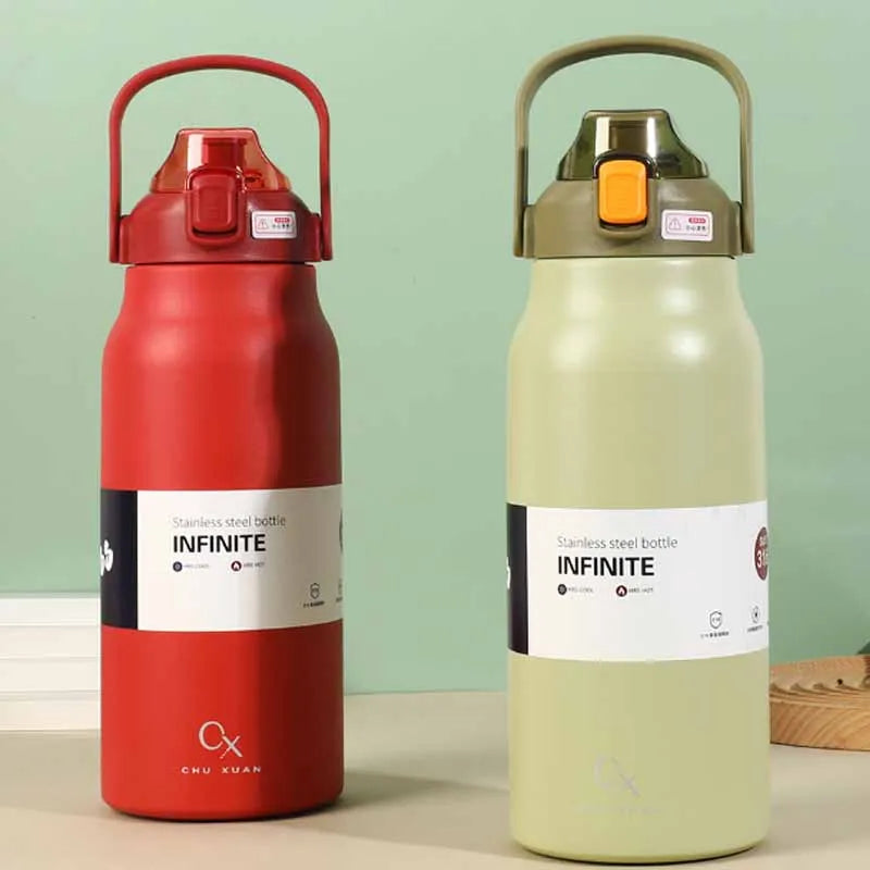 Tumbler Thermo Bottle Large Capacity With Straw Stainless Steel Thermal Water Bottle Cold and Hot Thermos Cup Vacuum Flask Gym