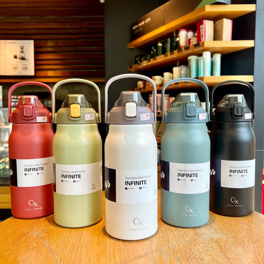Tumbler Large Capacity Thermal Water Bottle With Straw Stainless Steel Thermos Bottle Vacuum Flask Cold and Hot Insulated Cup