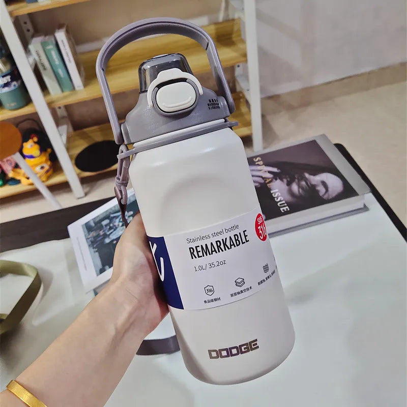1000ML Large Capacity Thermo Bottle Stainless Steel Thermal Water Bottle Tumbler Cold and Hot Vacuum Flask Travel Insulated Cup