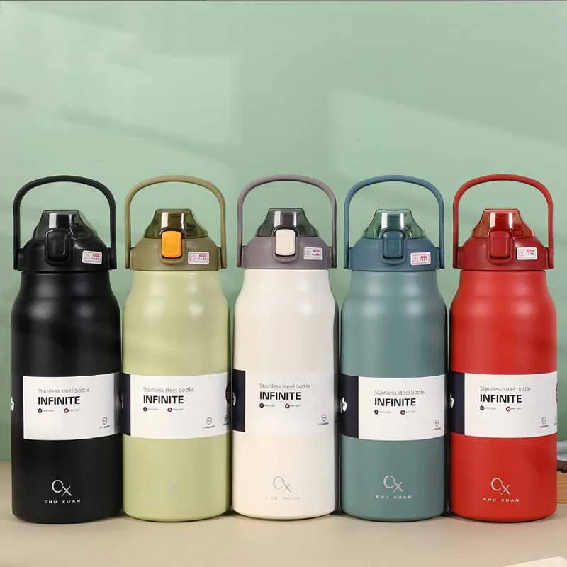 Tumbler Thermo Bottle Large Capacity With Straw Stainless Steel Thermal Water Bottle Cold and Hot Thermos Cup Vacuum Flask Gym