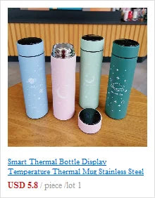 Smart Thermal Bottle Display Temperature Thermal Mug Stainless Steel Food Thermos For Tea Water Bottle With Heating Lovely Cup