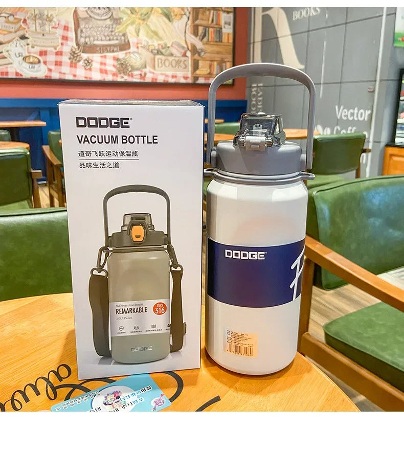 1000ML Large Capacity Thermo Bottle Stainless Steel Thermal Water Bottle Tumbler Cold and Hot Vacuum Flask Travel Insulated Cup