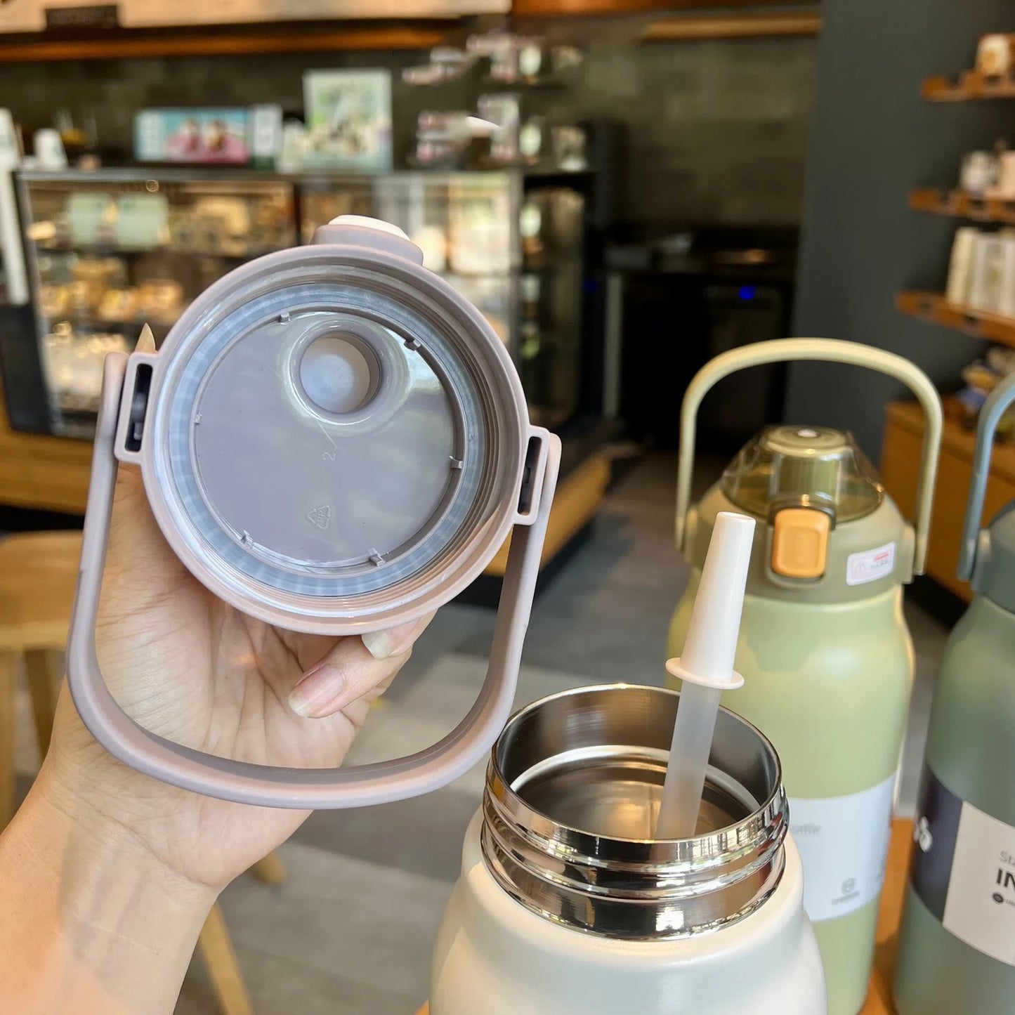 Tumbler Large Capacity Thermal Water Bottle With Straw Stainless Steel Thermos Bottle Vacuum Flask Cold and Hot Insulated Cup