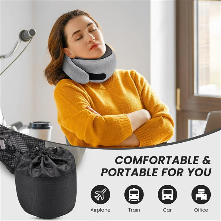 Travel Neck Pillow Premium Memory Foam Neck Pillow for Comfort on Airplane 360º Ergonomic Design with Washable Modal Cover JAF8X