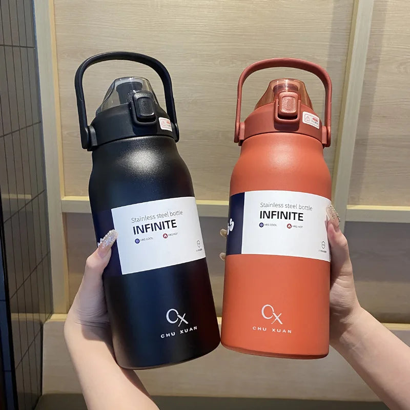 Tumbler Thermo Bottle Large Capacity With Straw Stainless Steel Thermal Water Bottle Cold and Hot Thermos Cup Vacuum Flask Gym