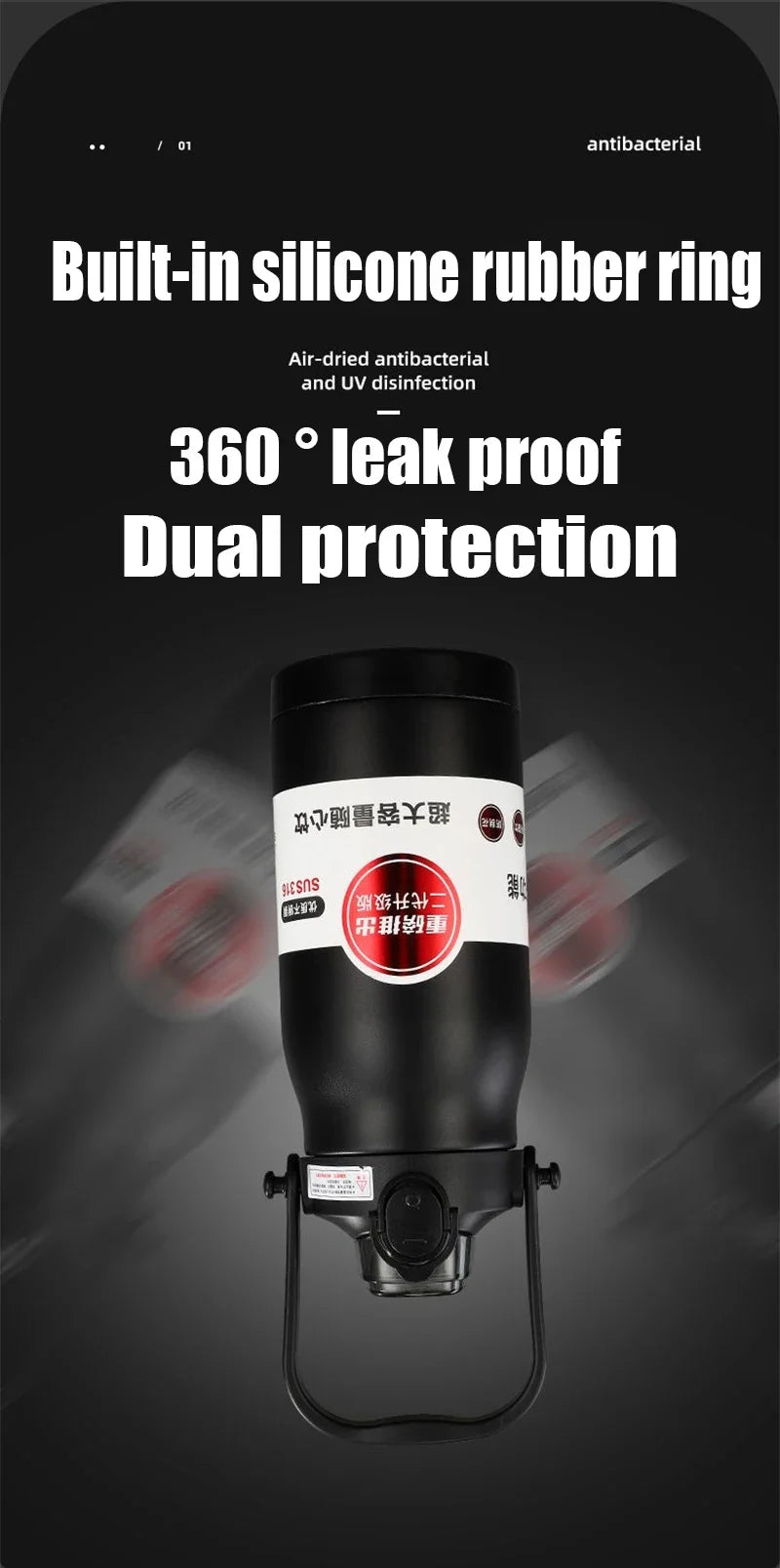 680ML/1000ML/1300ML Thermos Bottle Stainless Steel Portable Thermal Mug Large Capacity Thermo Bottle with Tumbler Sports Cup New